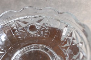 アメリカンヴィンテージ　ガラス製キャンドルホルダー　カバー付きフェアリーランプ　無色極大　４