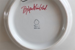Bjørn (Bjorn) Wiinblad （ビョルン・ヴィンブラッドさん） 飾り皿　３１㌢　 デンマーク　ニモール窯　Nymølle 3057-164 １０