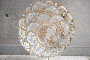 独１９７６年　ROSENTHAL（ローゼンタール社）製　ビョルン・ヴィンブラッドデザインのガラス飾り皿　３０００枚限定　２６