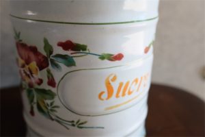 フランスホーロー　1920年代　JAPY(ジャピー)社製　Sucre 砂糖入れ　