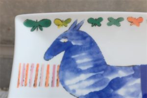 アンディ・ウォーホル　（Andy Warhol）デザイン　独　ローゼンタール製　飾りプレート　青い馬柄