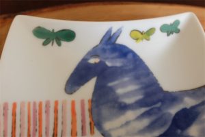 アンディ・ウォーホル　（Andy Warhol）デザイン　独　ローゼンタール製　３つに分かれているタイプ　青い馬柄